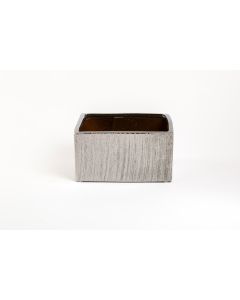 8.5" Silver Etch Ceramic Cube  Vase