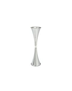 26" Silver Metal Trumpet Vase