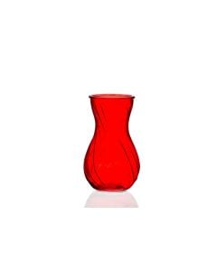 8 5/8th Red Swirl Glass Vase