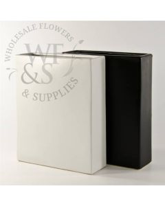 8" x 10" Ceramic Tall Rectangle Vases white and black