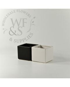 Matte Ceramic Cube in White and Black 3"