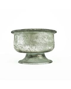5" Antique Metal Urn - Silver 