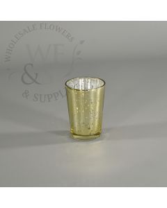 3.2" Champagne  Mercury Finish Tapered Votive Candle Holder