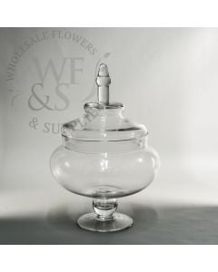 14.5" Tall Glass Candy Jar With Lid