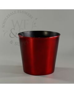 6.5" Red Recycled Plastic Pot