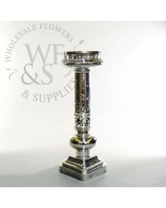 Mercury Glass Candle Holder Stand 15" Tall