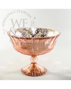 Rose Gold Glass Pedestal Vase 