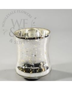 Champagne Silver Mercury Glass Candle Holder, Votive Holder 2