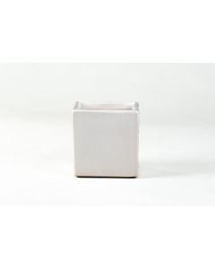 4 1/2 " Matte White Ceramic Cube