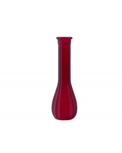 8.5" Red Frosted Glass Fluted Bud Vase