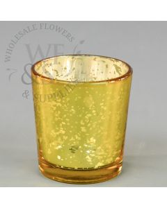 Gold Mercury Glass Antique Finish Tapered Votive Candle Holders Pack of 6 8