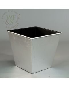 5" Silver Square Recycled Plastic Pot