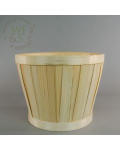 Round Tapered  Bamboo  Basket in Amber  7.8" Tall
