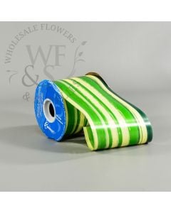 True-Life Ribbon Green Ivory Ti Leaf for Vase Decoration 50 YD  4"