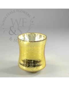 Mercury Gold Glass Candle Holder 