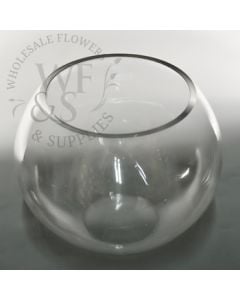 Clear Glass Bubble Bowl 10" Top View