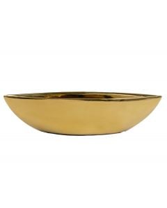 Ceramic Boat Vase - Gold 10"
