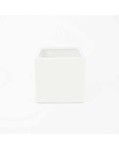 5" Ceramic Square Cube Vase - Matte White
