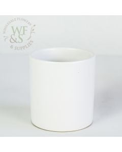 White Cylinder Ceramic Vase 4" x 3.8"