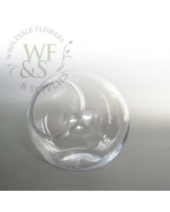 Tilted Glass Bubble Bowl Vase Terrarium 6.4"
