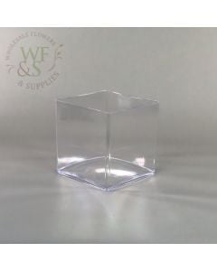 Plastic Cube Vase - Clear-3