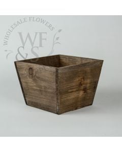 Square wood Flower Pot Vase Container in Brown 5"-5