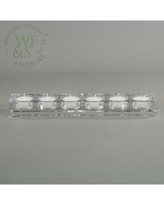 Crystal clear glass candle holder