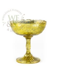 Gold Glass Pedestal Bowl 6"