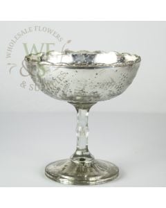 Silver Glass Pedestal Centerpiece Bowl 6"