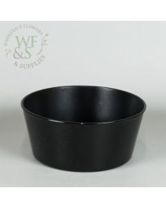 Black recycled plastic dish garden flower pot vase container 