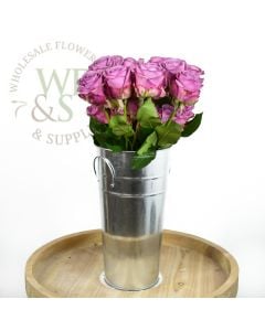 11" Galvanized Metal French Flower Bucket