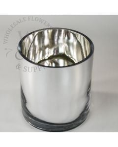 Mirrored Glass Cylinder Vase 6 x 6 