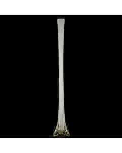 28" Eiffel Tower Glass Vase White 
