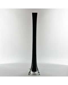 Eiffel Tower Glass Vase 16in Black