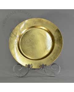 Round charger plates in gold
