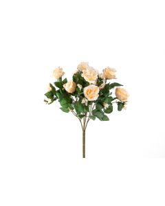 Light Peach/Beige Rose Bush X 5 w/ 15 Flowers
