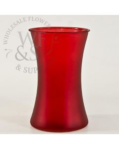 Matte Red Gathering Vase Glass