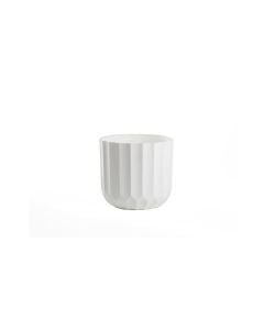 4 1/4" White Carved Plastic Pot
