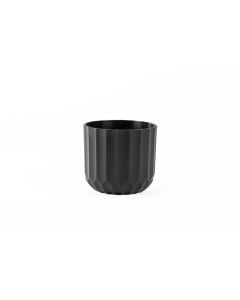 5" Black Carved Plastic Pot
