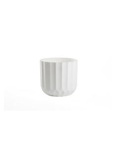 5" White Carved Plastic Pot