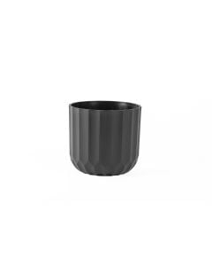 7" Black Carved Plastic Pot