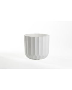 7" White Carved Plastic Pot
