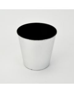 5" Silver Round Plastic Pot 