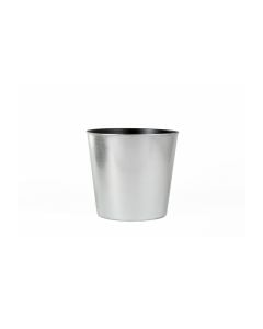 9.75" Silver Round Plastic Pot