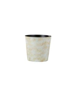 8" Cream Recycled Plastic Pot