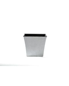 6.5" Silver Tapered Square Plastic Pot