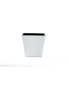 6.5" White Tapered Square Plastic Pot