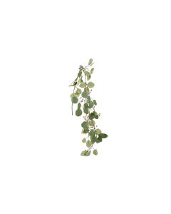 46" Green/Gray Hanging Seeded Silk Eucalyptus Leaf Stem 