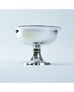 5" Plastic Compote Bowl Vases-Metallic Silver