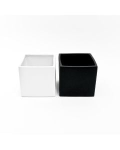 6" Ceramic Square Vase in - White, Matte Black